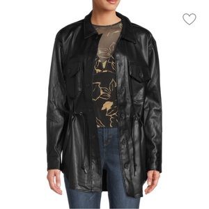 Leighton Faux Leather Shirt Jacket